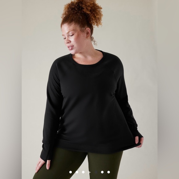 Athleta Coaster Luxe Recover Sweatshirt // Black - Picture 4 of 7